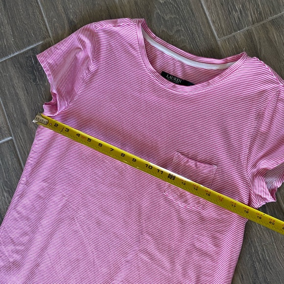 Lauren Polo Pink and White Striped Tee Shirt Dress Size Medium 🌿 - Picture 4 of 7